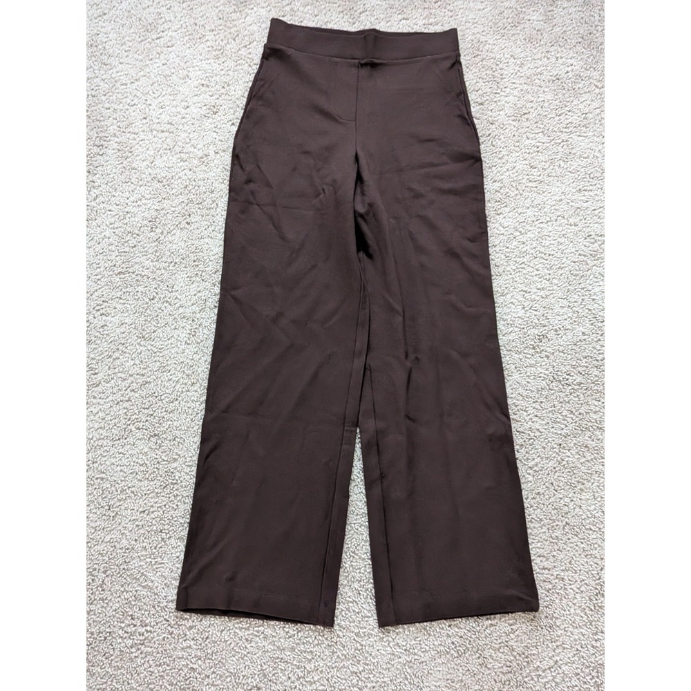 Quince Ultra-Stretch Ponte Wide Leg Pants Size Small (Fits 28x30) Espresso NWT